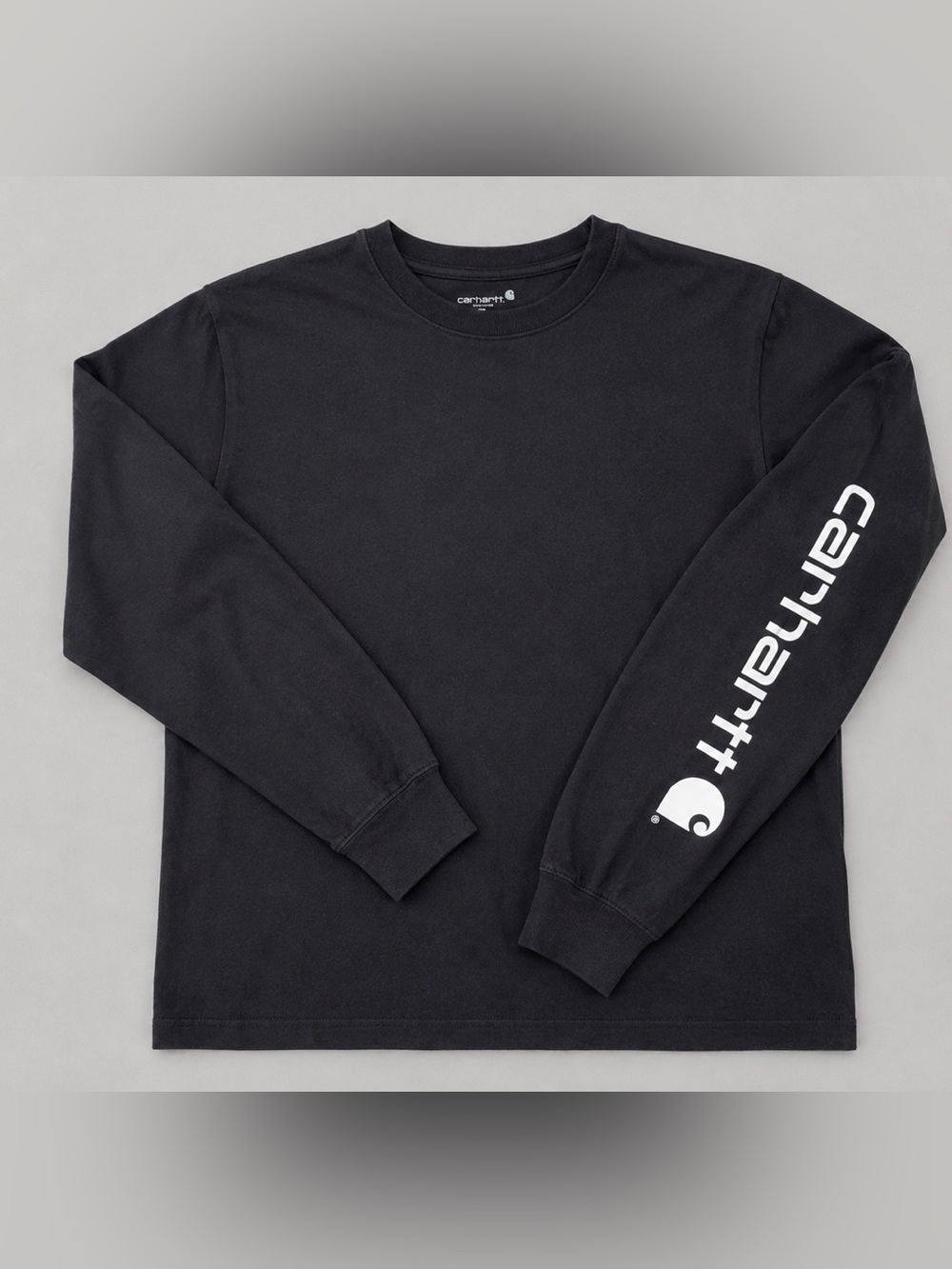 Carhartt K231 Men’s Large Black Loose Fit Long Sleeve Logo Graphic T-Shirt